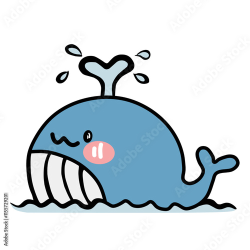 cartoon of a cute whale