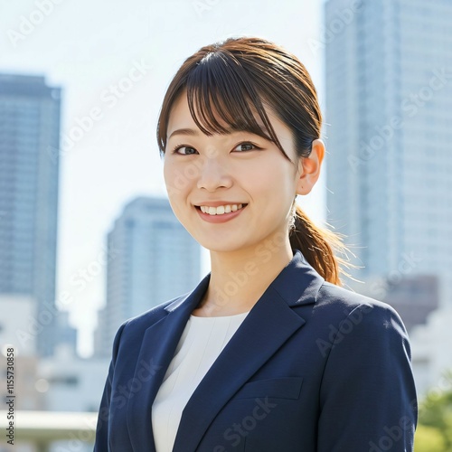 Confident Japanese Businesswoman with Ponytail in Urban Cityscape: Embracing Professionalism and Ambition Free Download Confident Japanese Businesswoman with Ponytail in Urban Cityscape: Embracing Professionalism and Ambition - GFXLoad