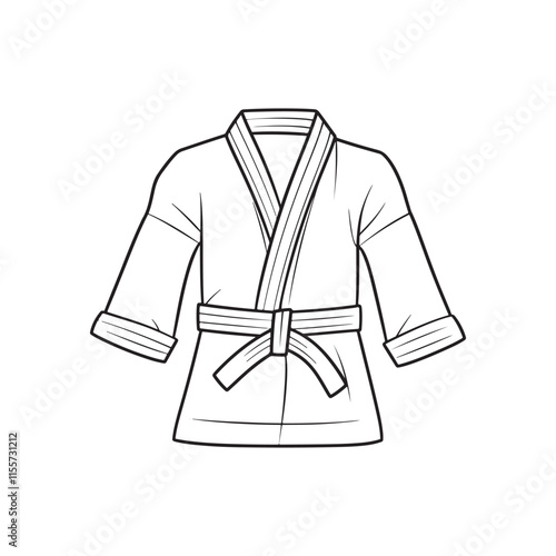 Flat Vector Art of Jiu-Jitsu Gi for Coloring Activities