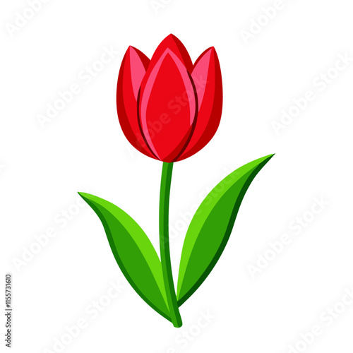 Vector of illustration tulip on white  (5)