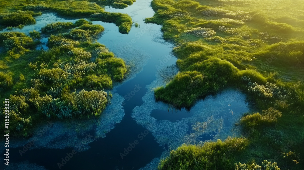 Wetlands in a beautiful view. Wetlands in a beautiful view.