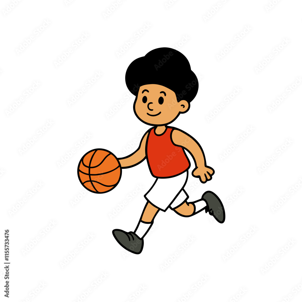 the boy is playing basketball the boy is playing basketball