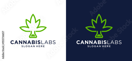 Organic, nature, green, logo, natural, health, medical, cannabis, symbol, icon, plant, sign, leaf, lab, oil, medicine, lab vector template.