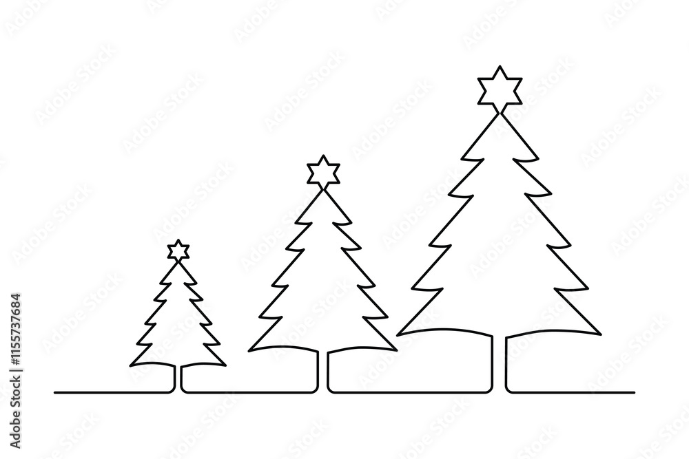 Christmas tree continuous one-line drawing of outline minimalist vector design
Christmas tree continuous one-line drawing of outline minimalist vector design