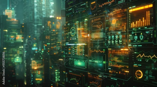 Futuristic Cityscape: A Digital Metropolis at Night