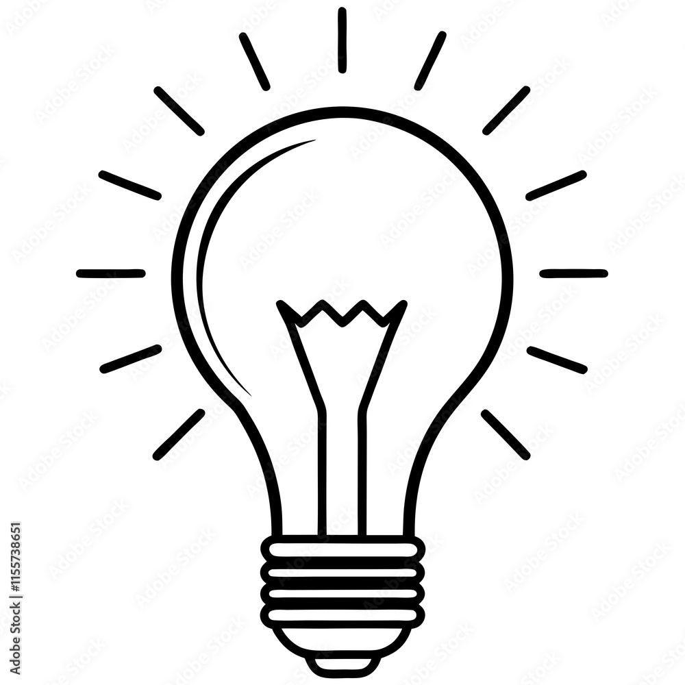 Lightbulb Idea Line Art Vector Design Lightbulb Idea Line Art Vector Design