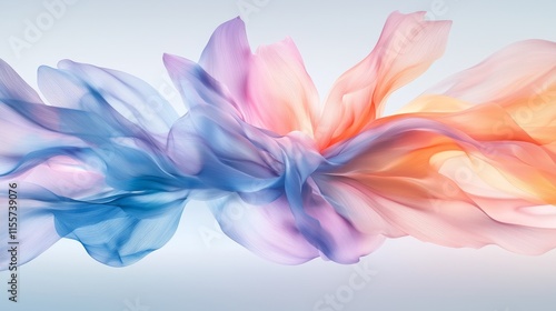 Abstract Pastel Fabric Flowing Swirls Soft Color Background