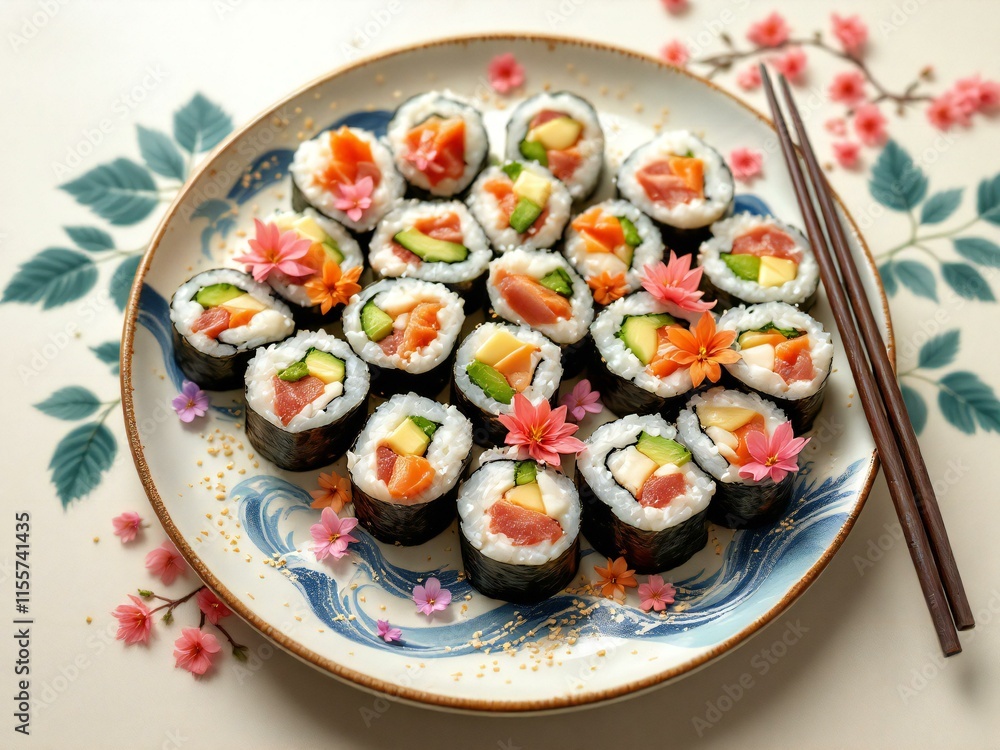 sushi on a plate sushi on a plate