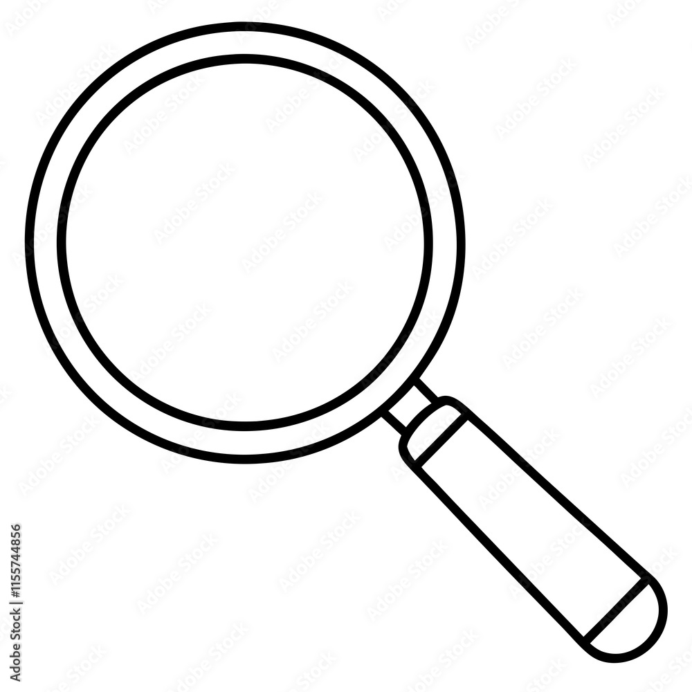 Magnifying Glass Line Art Vector Illustration Magnifying Glass Line Art Vector Illustration