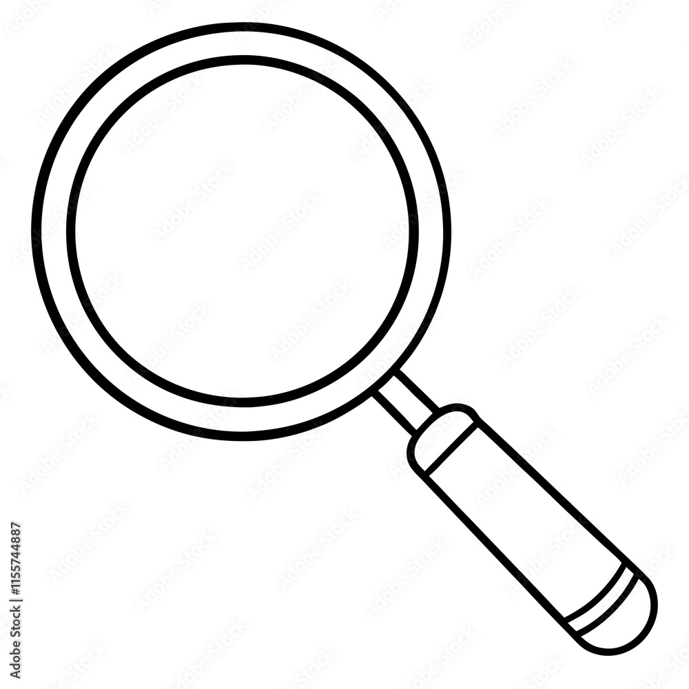 Magnifying Glass Line Art Vector Illustration Magnifying Glass Line Art Vector Illustration