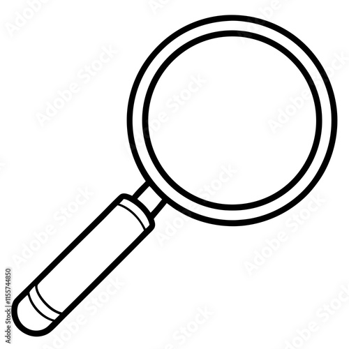 Magnifying Glass Line Art Vector Illustration
