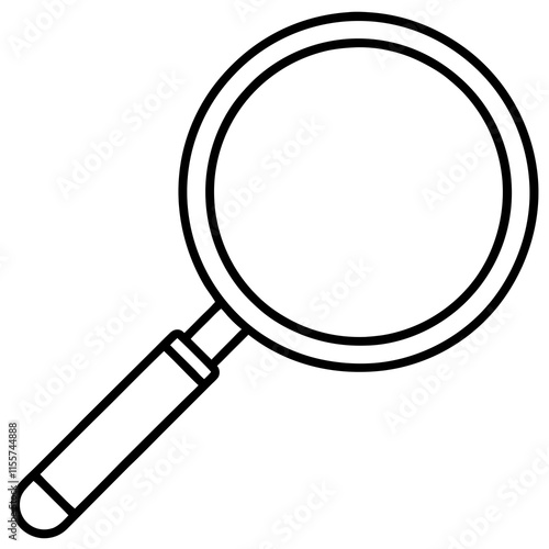 Magnifying Glass Line Art Vector Illustration