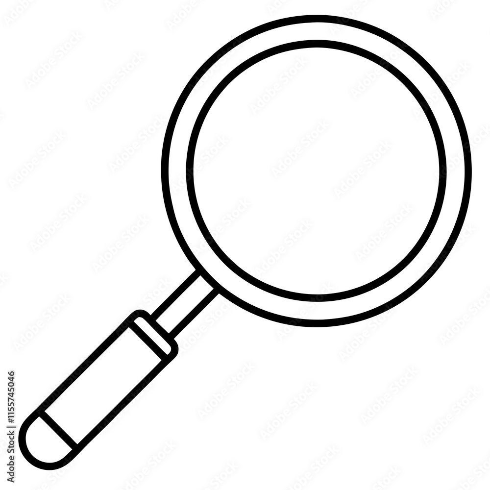 Magnifying Glass Line Art Vector Illustration Magnifying Glass Line Art Vector Illustration