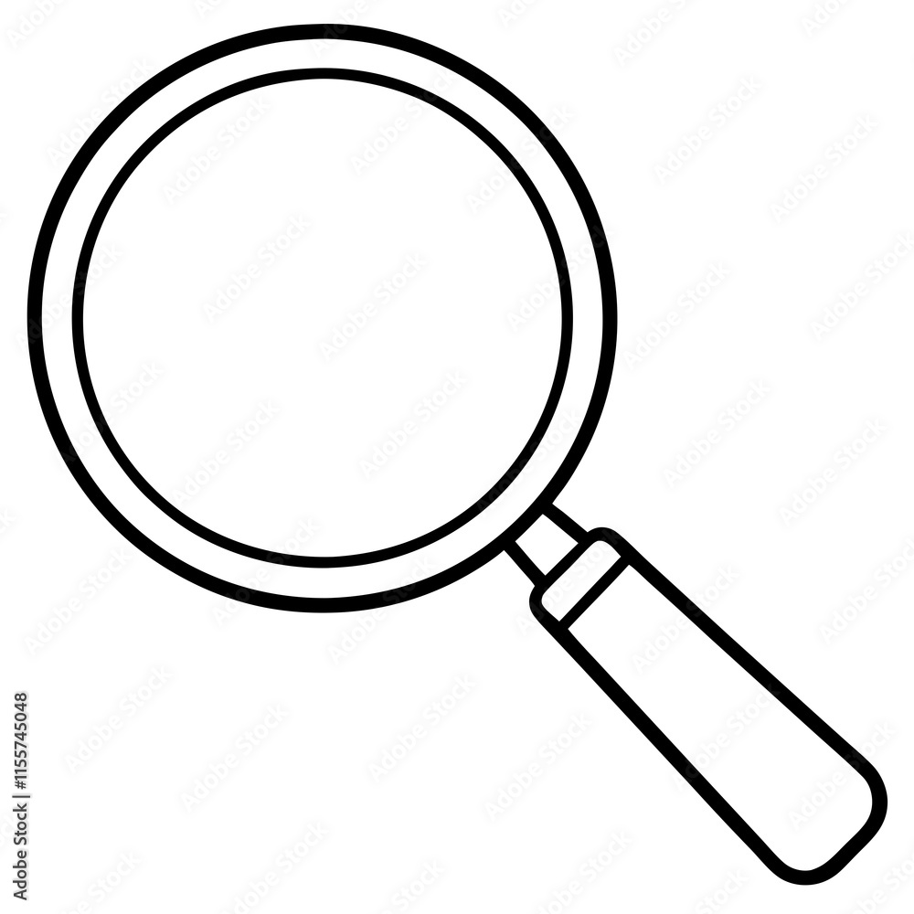 Magnifying Glass Line Art Vector Illustration Magnifying Glass Line Art Vector Illustration