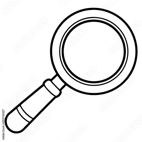 Magnifying Glass Line Art Vector Illustration