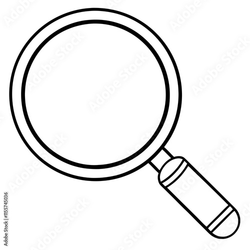 Magnifying Glass Line Art Vector Illustration