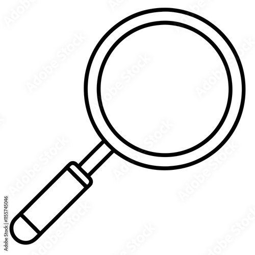 Magnifying Glass Line Art Vector Illustration