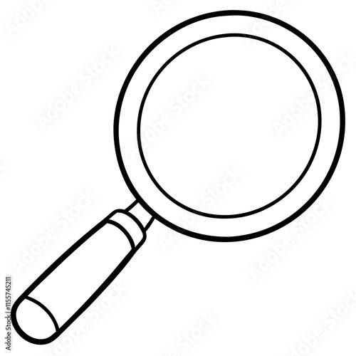 Magnifying Glass Line Art Vector Illustration