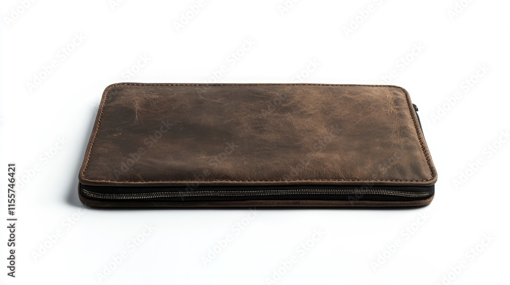 Leather tablet case on a white background showcasing its sleek design and premium texture ideal for product marketing and accessories. Leather tablet case on a white background showcasing its sleek design and premium texture ideal for product marketing and accessories.