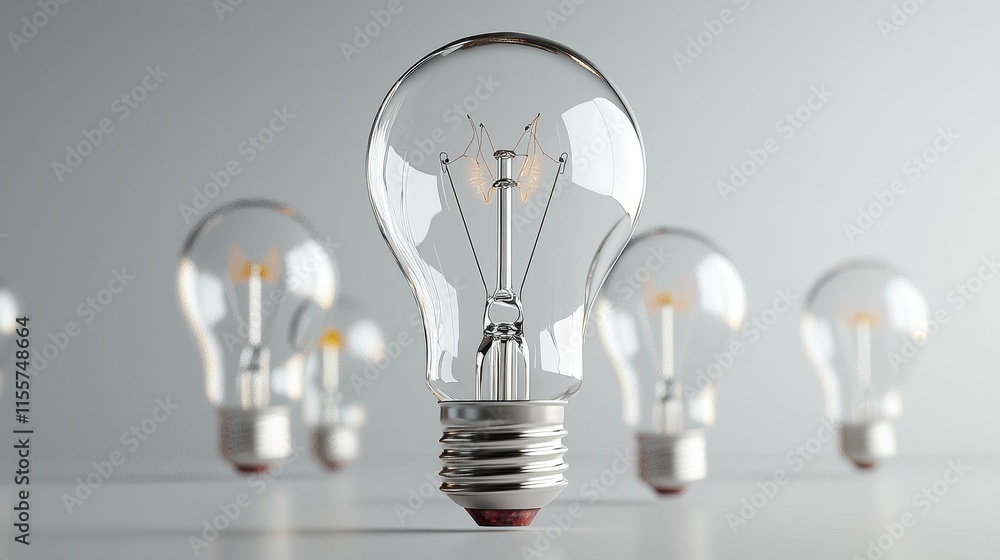 Illuminating innovation light bulbs in a minimalist studio environment focused composition for modern design Illuminating innovation light bulbs in a minimalist studio environment focused composition for modern design