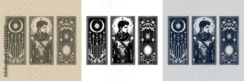warrior modern soldier man playing card tattoo design