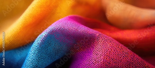 Vibrant textured fabric for design inspiration showcasing a blend of colors perfect for home decor and creative projects photo