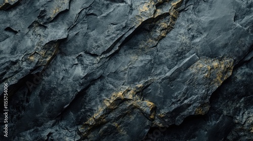 Textured dark stone background with natural rocky patterns and subtle golden highlights ideal for design and artistic projects.