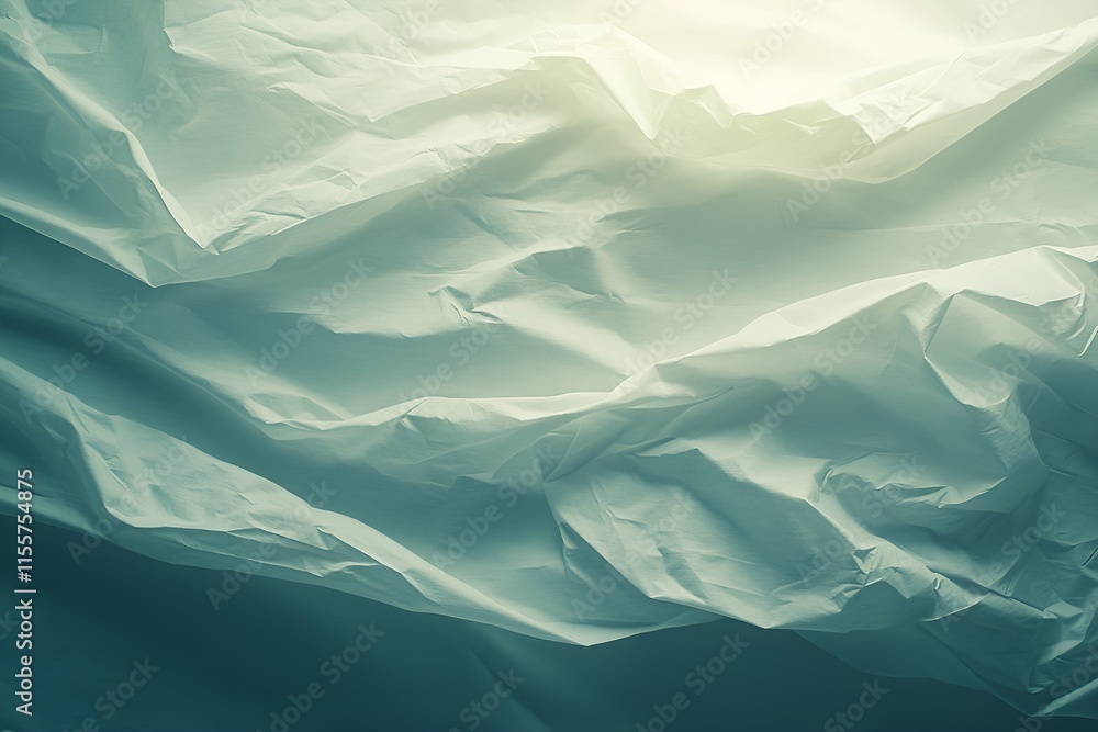 Crumpled soft fabric with subtle gradients of light and shadow creating a serene and minimalist composition Crumpled soft fabric with subtle gradients of light and shadow creating a serene and minimalist composition