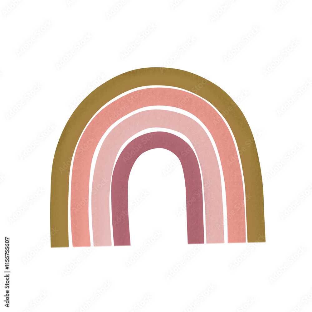 illustration of rainbow boho ornaments for children illustration of rainbow boho ornaments for children