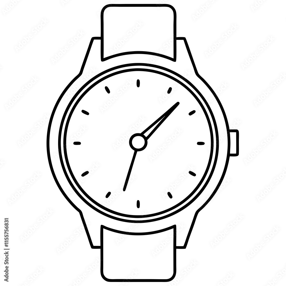Minimalist Line Art Watch Design Sleek Dial & Clean Straps