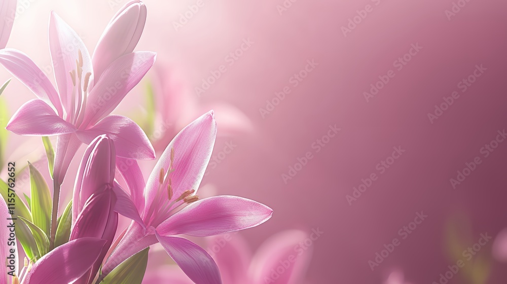 Serene Pink Lilies: A Soft Floral Embrace Serene Pink Lilies: A Soft Floral Embrace