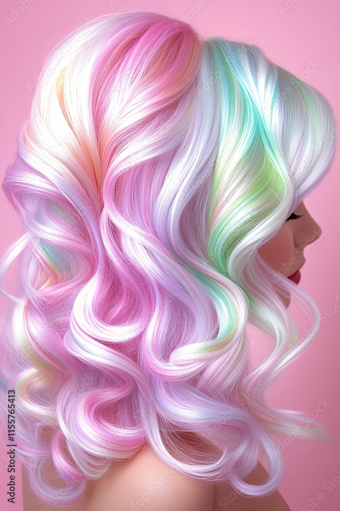 Fototapeta premium Pastel Gradient Hair Transformation