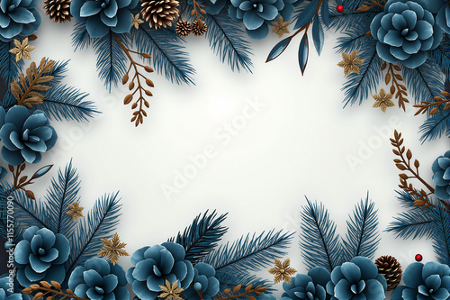 Merry Christmas and Happy New Year with Festive White Background