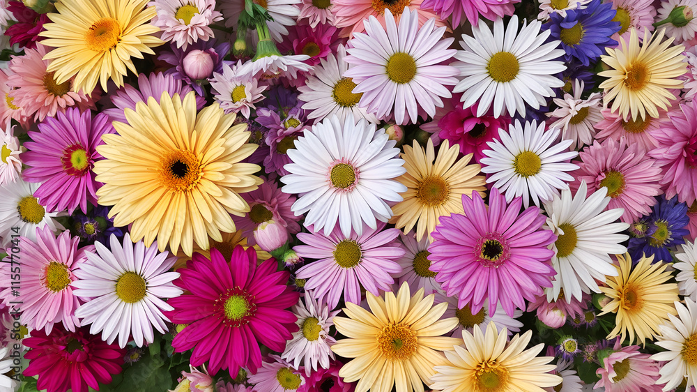 A scattered arrangement of flowers A scattered arrangement of flowers
