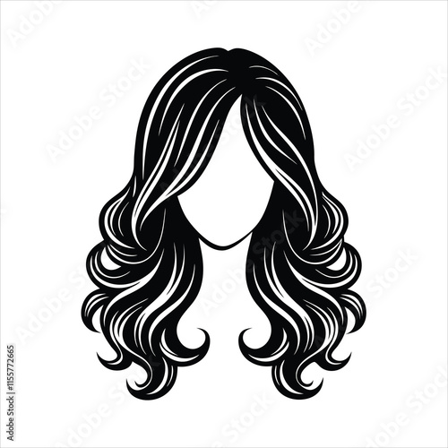 Cultural  girl hair Styles silhouette vector design 