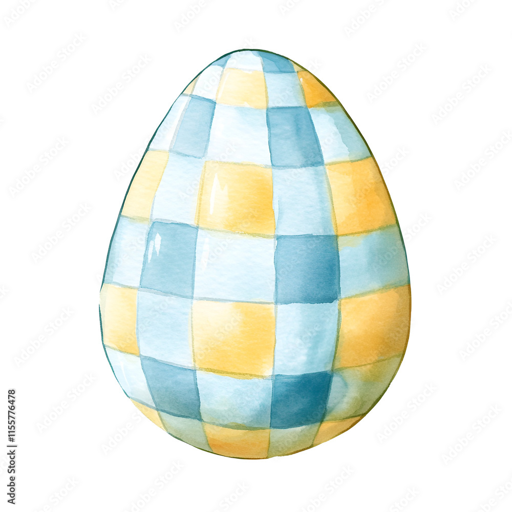 Easter Blue and Yellow Gingham Clipart Vector Illustration Easter Blue and Yellow Gingham Clipart Vector Illustration