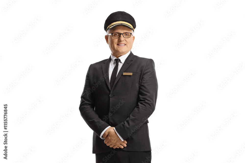 Chauffeur in a uniform posing Chauffeur in a uniform posing