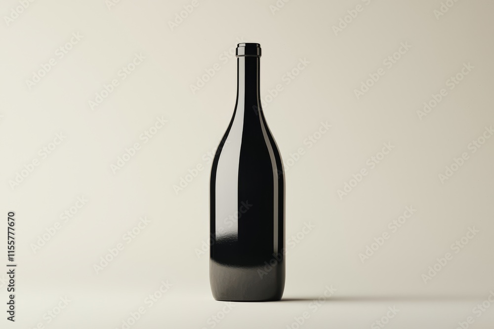A sleek black bottle stands elegantly against a neutral background, showcasing its minimalist design and glossy finish. A sleek black bottle stands elegantly against a neutral background, showcasing its minimalist design and glossy finish.