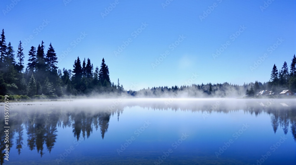 Peaceful lake reflection background for meditation app interfaces, tranquil retreat advertisements, and calming digital wallpapers Peaceful lake reflection background for meditation app interfaces, tranquil retreat advertisements, and calming digital wallpapers