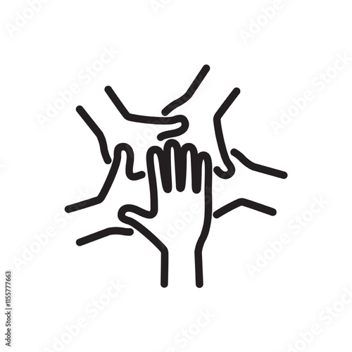 Hands together illustration vector