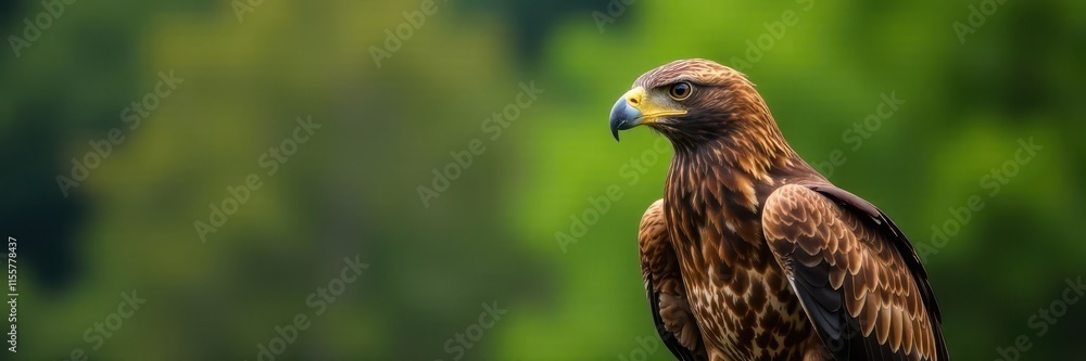 Majestic brown eagle, spotted breast, tree perch, animal, perch Majestic brown eagle, spotted breast, tree perch, animal, perch