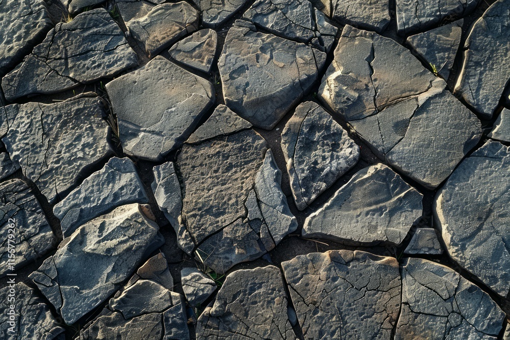Fototapeta premium Brown pebble stone paving surface. Detailed photo textured background