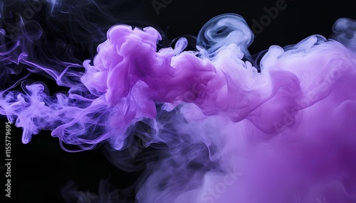 Cloud of purple smoke on black background	