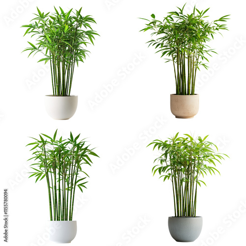 Vibrant Bamboo Plant in Minimalist Pot  photo