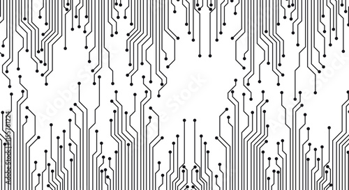 abstract geometric circuit broad technology line and dot connection background vector illustration.