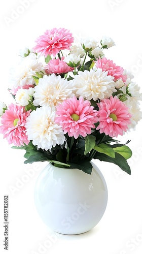 Wallpaper Mural Bouquet of chrysanthemums in vase isolated on white Torontodigital.ca