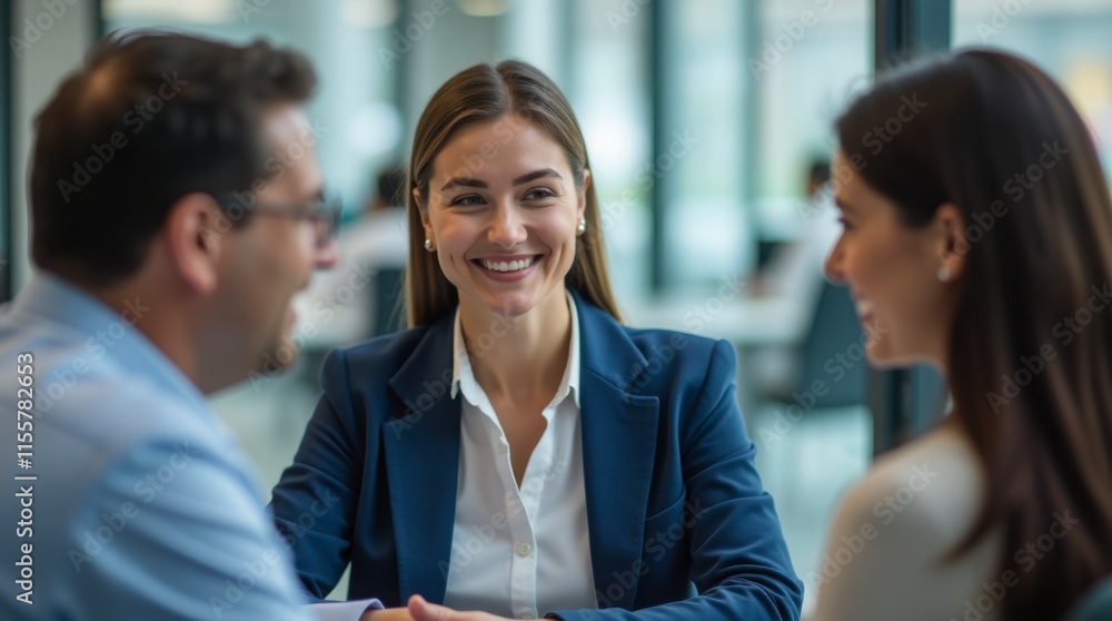 Professional Business Meeting with Smiling Leader. Successful Collaboration in a Modern Office. Corporate Team Meeting with a Professional Leader. 