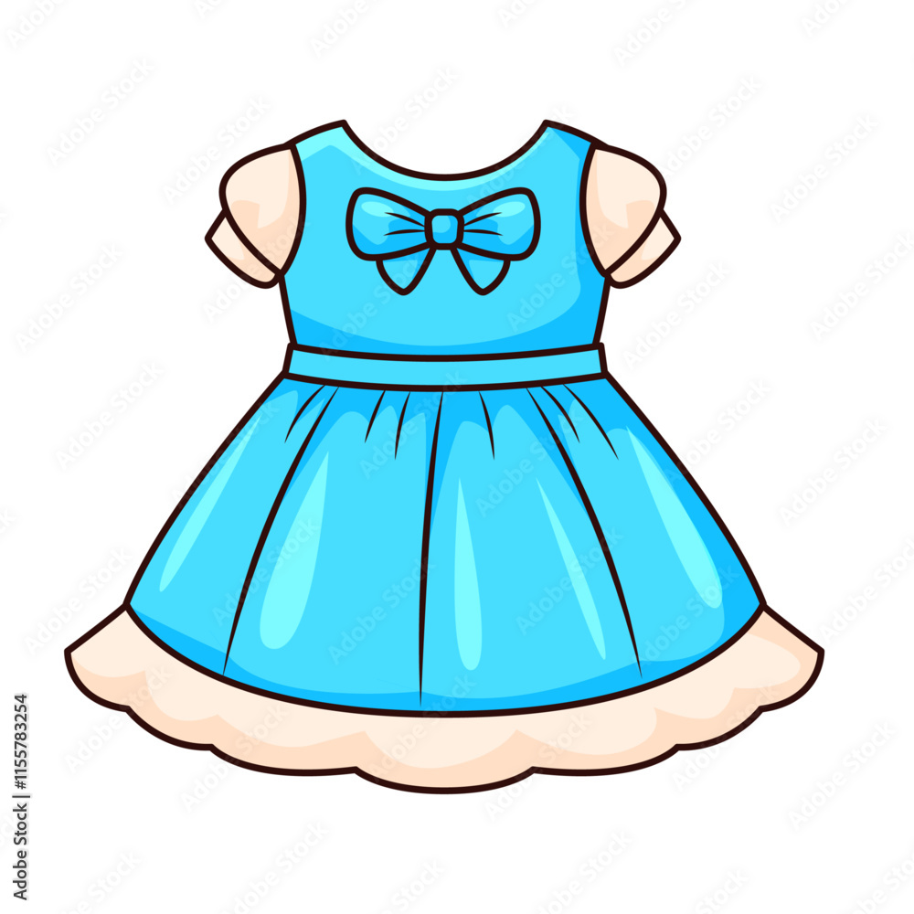 Cute Dress Cartoon Kawaii Sticker. Character Vector Illustration Cute Dress Cartoon Kawaii Sticker. Character Vector Illustration