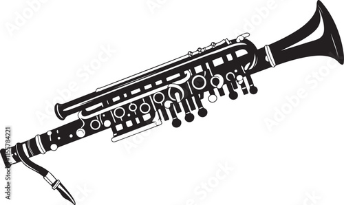 Modern Clarinet silhouette vector illustration , clarinet line art vector