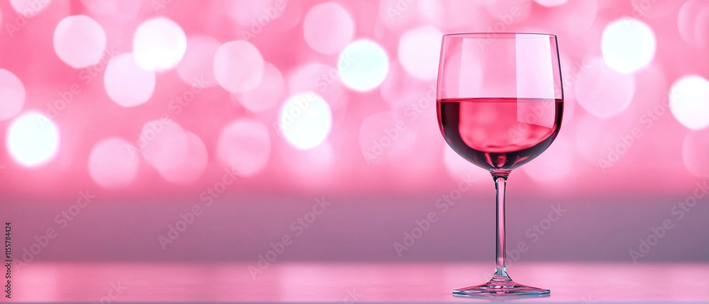 Pink Wine Glass Romantic Drinks Festive Background Celebration Pink Wine Glass Romantic Drinks Festive Background Celebration